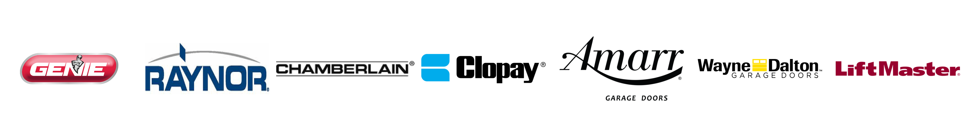 Trusted Garage Door Brands - Genie, Raynor, Chamberlain, Clopay, Amarr, Wayne Dalton, LiftMaster